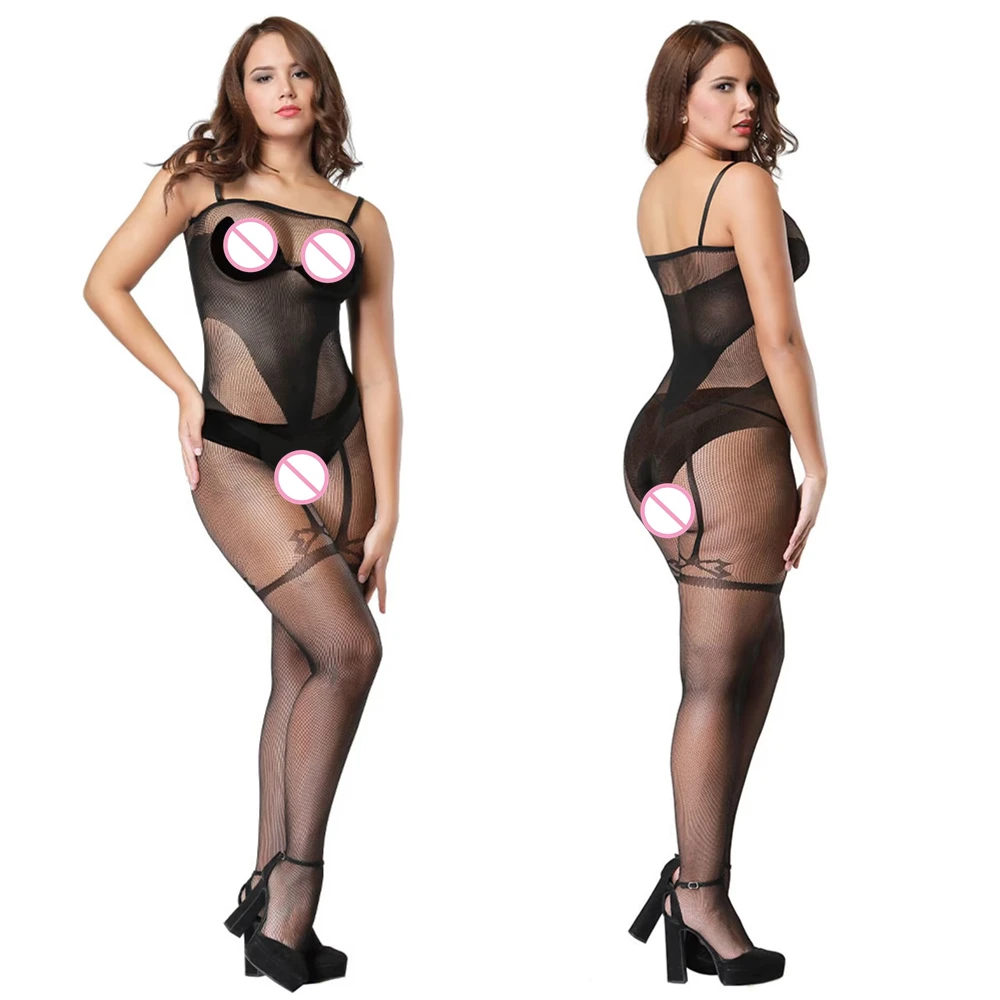 

Women's Sexy Lingerie Babydoll Bodystockings Fishnet Full Body Stockings Open Crotch Erotic Bodysuits Lady Costume Underwear Set