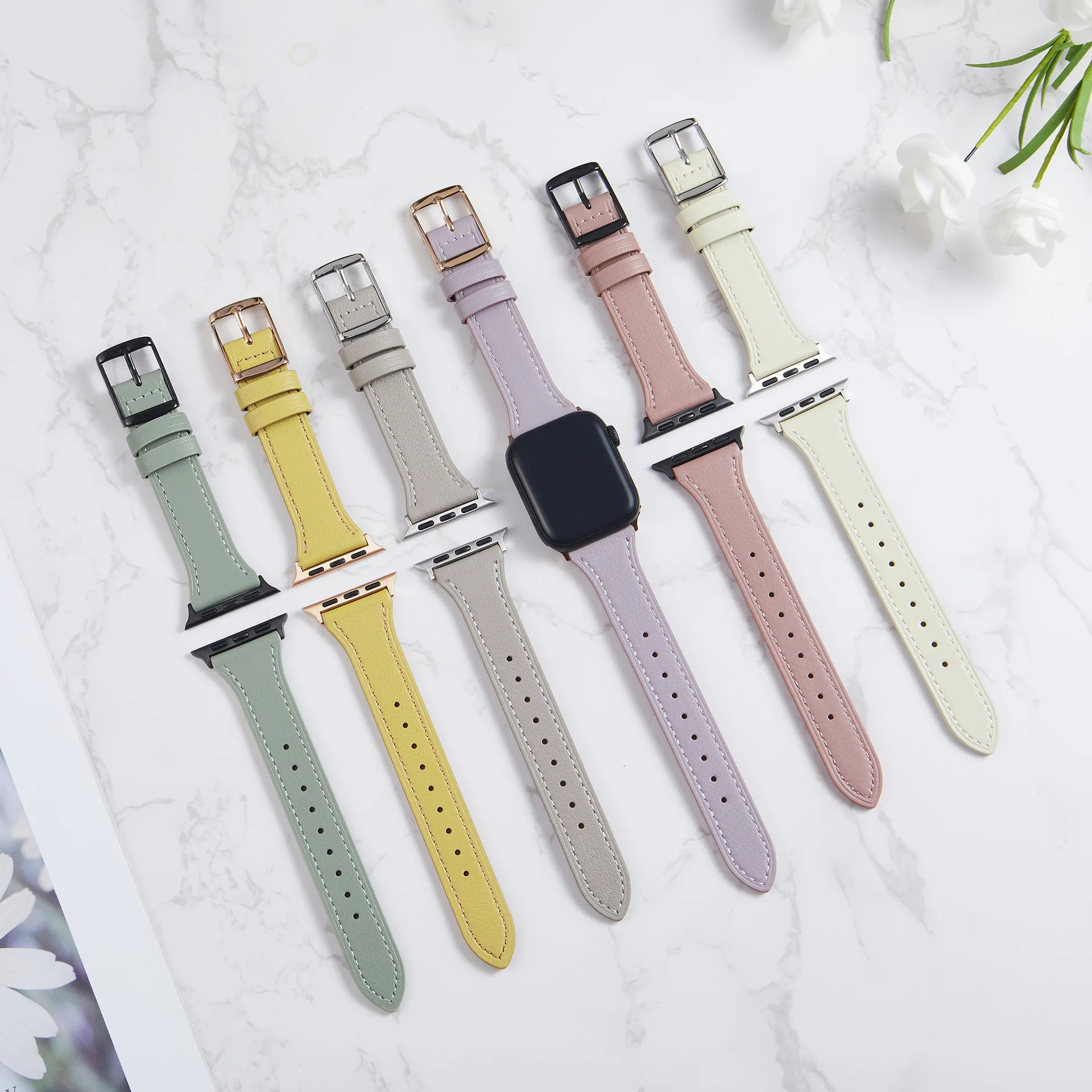 Applicable to Apple watch small waist strap Women's fashion temperament simple personality iWatch leather strap for women
Applicable to Apple watch small waist strap Women's fashion temperament simple personality iWatch leather strap for women