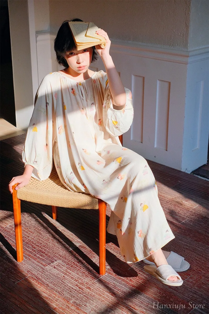 Hanxiuju Vintage Long Sleeve Nightgowns For Women Soft Viscose Cotton Nightwear Ladies Elegant Dress Spring Autumn 14 S2c0b1a77a0f44031abc26d61ea574280E