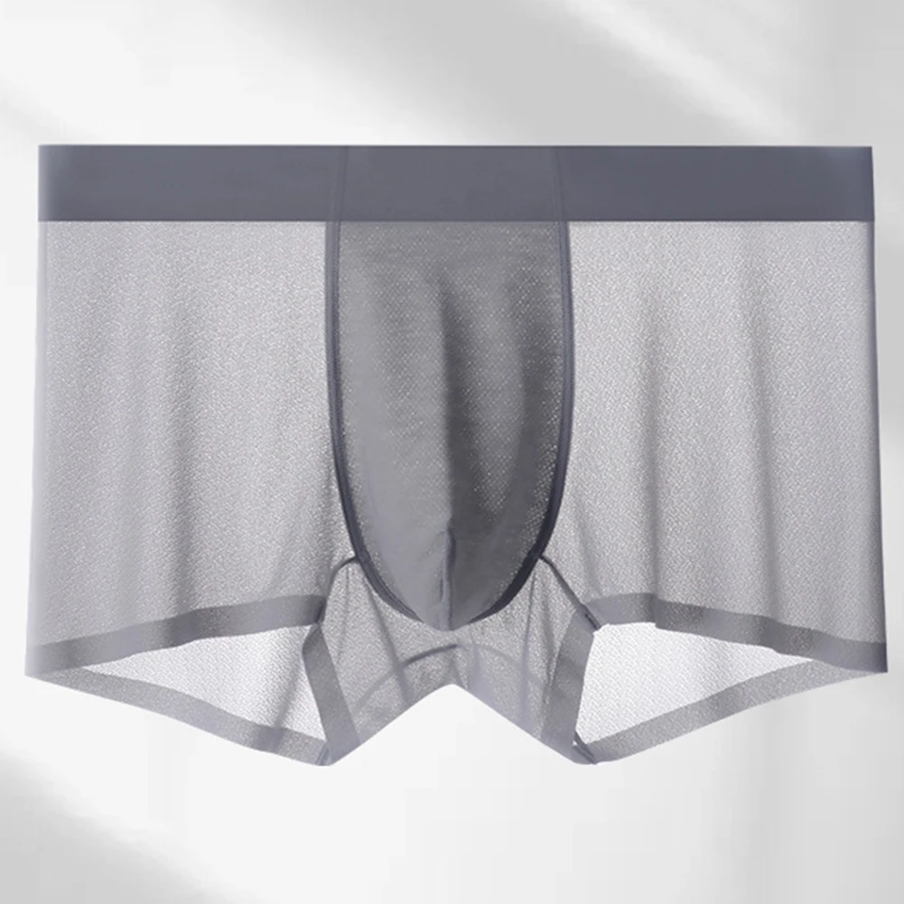 Men Trunks Transparent Boxer Briefs Breathable Comfy Ice Silk Shorts Bulge Pouch Underpants Ultra-thin Underwear Slip Homme
Men Trunks Transparent Boxer Briefs Breathable Comfy Ice Silk Shorts Bulge Pouch Underpants Ultra-thin Underwear Slip Homme