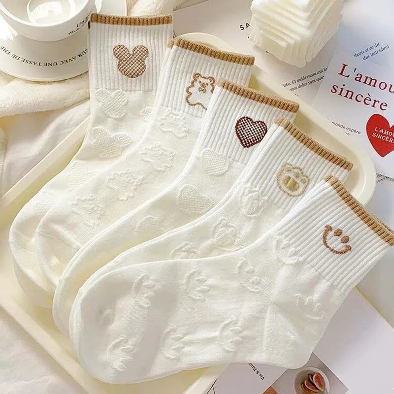 Yasuk Autumn Winter Women's Fashion Solid Stripe Cute Casual Comfortable Height Bear Warm Socks 5Pcs
Yasuk Autumn Winter Women's Fashion Solid Stripe Cute Casual Comfortable Height Bear Warm Socks 5Pcs
