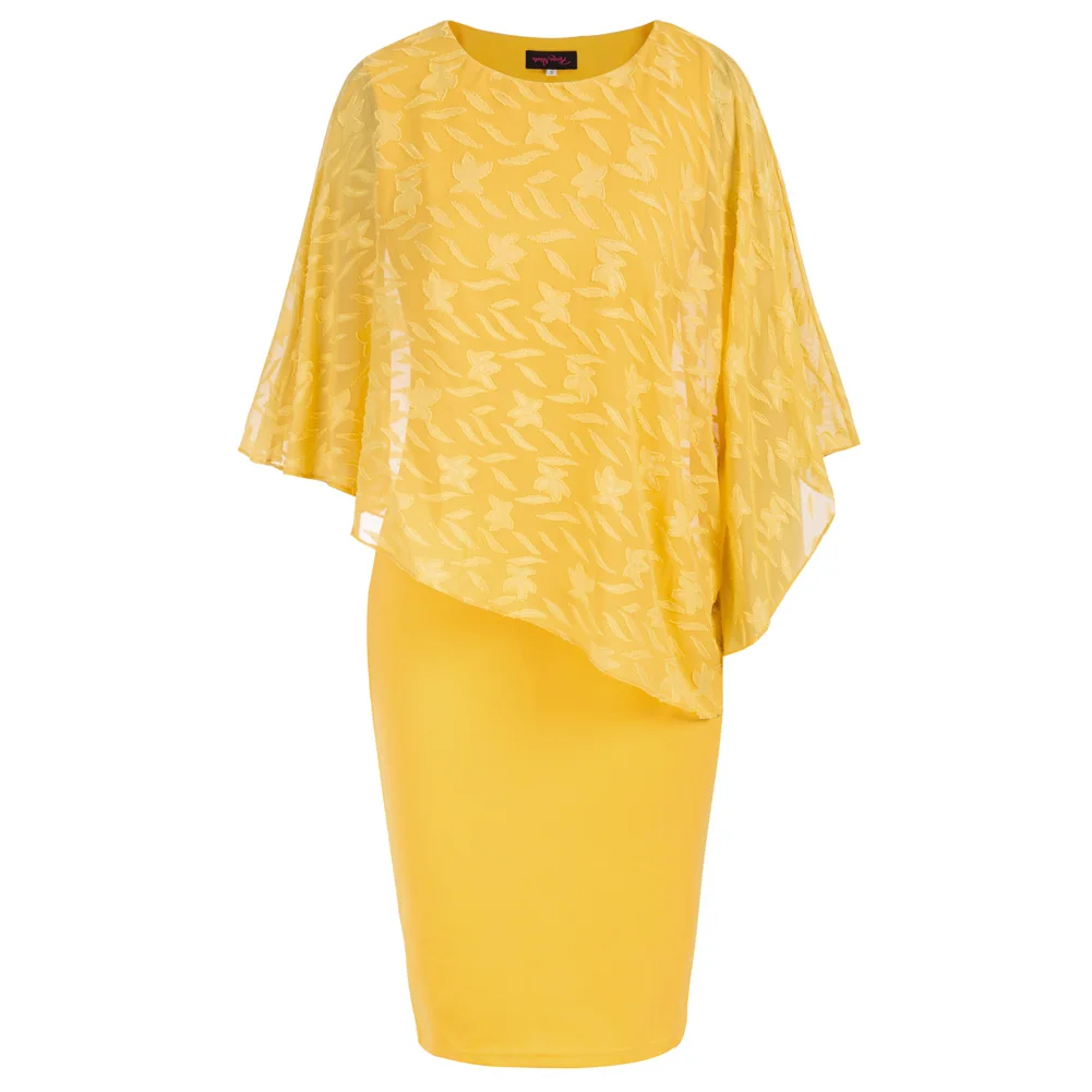 GK Women Elegant Loose Long Sleeve Pencil Dress Chiffon Capelet Decorated Knee Length Ladies Dresses Slim Beach Party Vestidos
GK Women Elegant Loose Long Sleeve Pencil Dress Chiffon Capelet Decorated Knee Length Ladies Dresses Slim Beach Party Vestidos