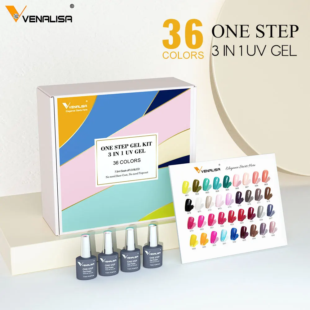 

VENALISA Gel Nail Polish Kit Full Coverage Nail Gel Manicure Free Gift Base Nowipe Topcoat Soak Off UV LED Nail Gel Varnish Set