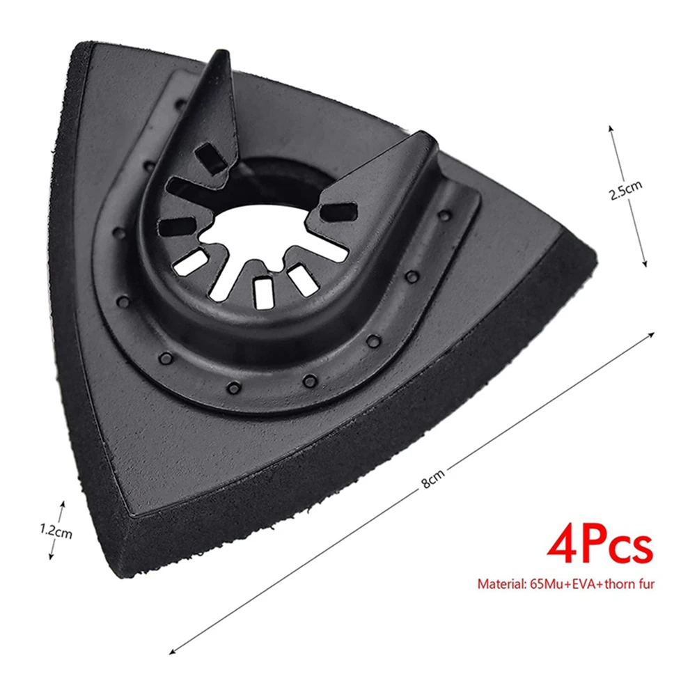 4pcs Sanding Pads Kit 80mm Triangle Sanding Pads For Multi-Tool Blades Oscillating Tool Trimming Machine Grinding Accessories
4pcs Sanding Pads Kit 80mm Triangle Sanding Pads For Multi-Tool Blades Oscillating Tool Trimming Machine Grinding Accessories