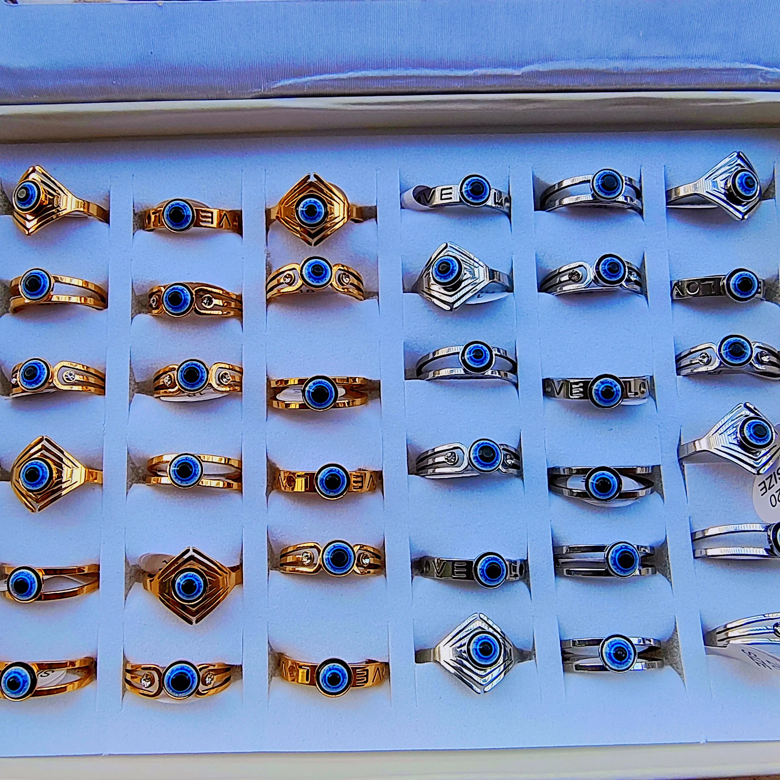 20pcs Wholesale Vintage Stainless Steel Blue Evil Eye Ring For senior Women Men Party Jewelry Fashion Mens Rings Dropshipping
20pcs Wholesale Vintage Stainless Steel Blue Evil Eye Ring For senior Women Men Party Jewelry Fashion Mens Rings Dropshipping