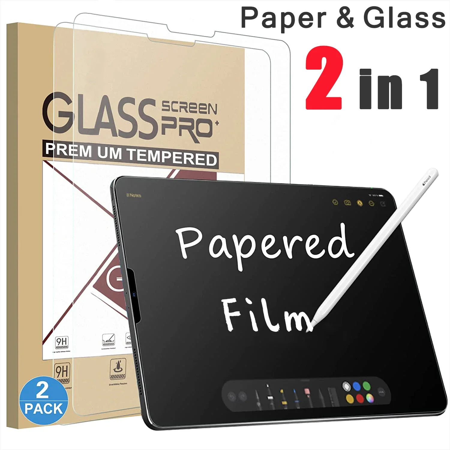

Screen Protector For iPad 5 6 7th 8th 9th 10th Gen 10.9 10.2 9.7 Like Paper Film Pro 11 12.9 Mini 6 Air 2 3 4 5 Tempered Glass