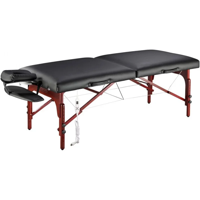 

Термаоп монтклар 31 дюйм™Мастер массажный портативный массажный стол с пеной с эффектом памяти, Панели Рейки и кабели Шиацу (черный и