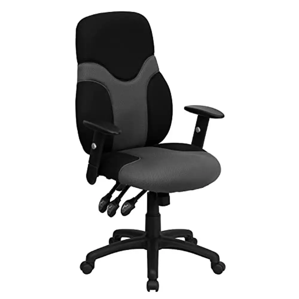 

Эргономичное Сетчатое вращающееся офисное кресло с высокой спинкой, регулируемые плечи ANSI/BIFMA, с высокой спинкой, черное, серое, Пневматическое сиденье для обивки