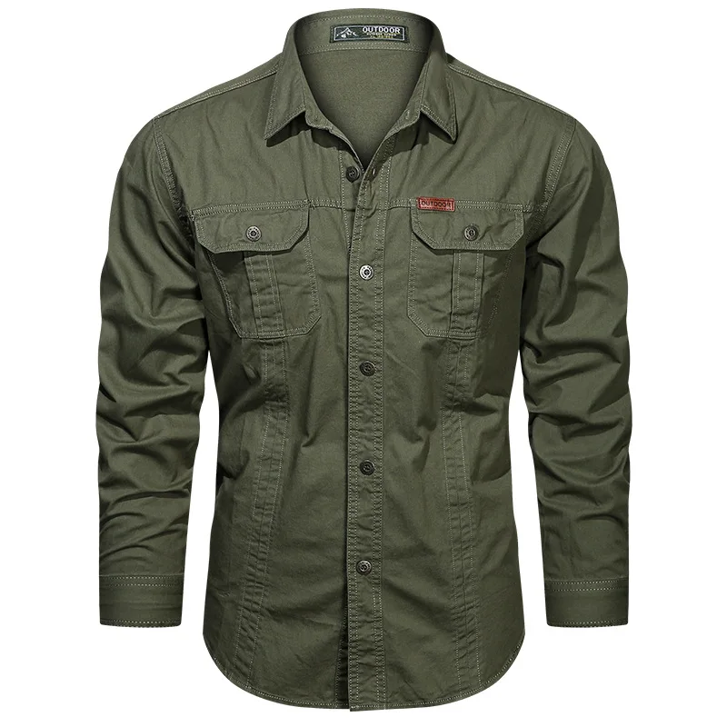 

New Men's Casual Shirt 6xl Male Overshirt 2023 Military Cotton Long Sleeve Shirts Men Brand Clothing High Quality Blouse