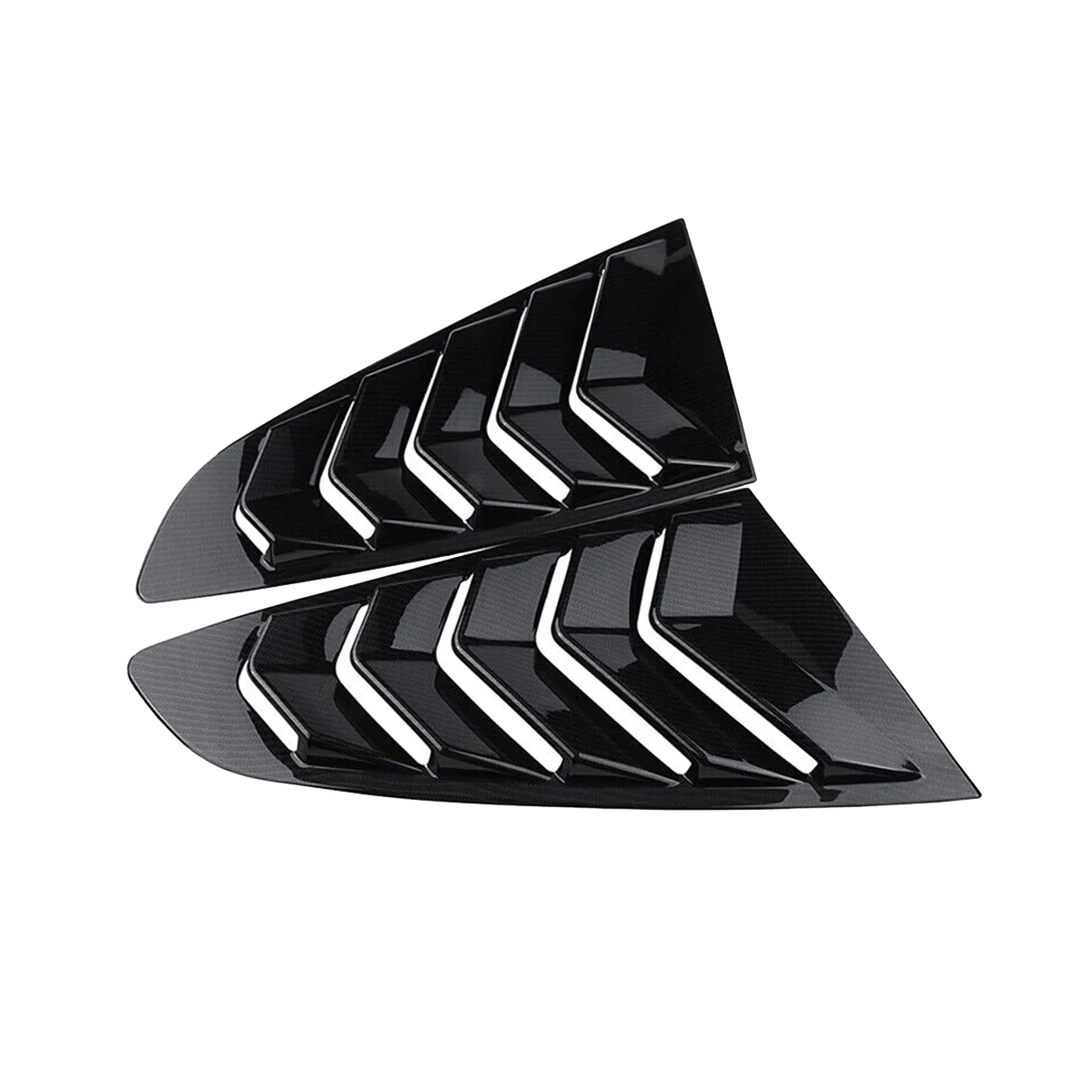 

Carbon Fiber Color 1/4 Rear Side Vent Quarter Window Louver Shutter Cover Trim for 2015-2022 Ford Mustang