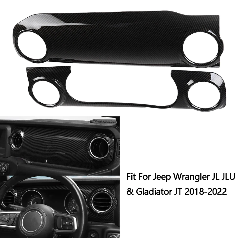 

Carbon Fiber Car Dashboard Center Control Panel Decoration Cover for Jeep Wrangler JL JLU Gladiator JT 2018 2019 2020 2021 2022