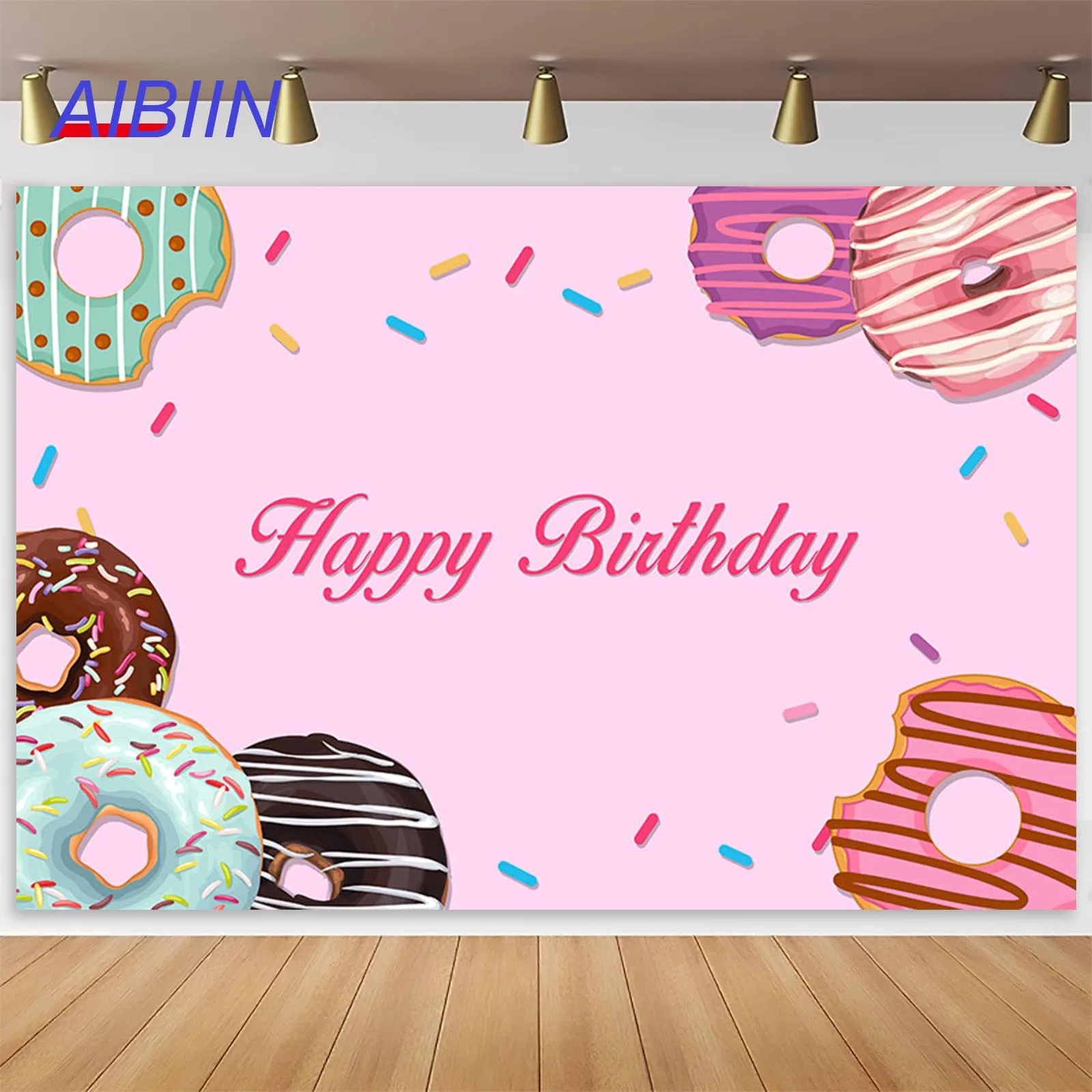 AIBIIN Donut Happy Birthday Backdrop Colorful Lollipop Ice Cream Party Decor Cake Table Portrait Poster Photography Background
AIBIIN Donut Happy Birthday Backdrop Colorful Lollipop Ice Cream Party Decor Cake Table Portrait Poster Photography Background