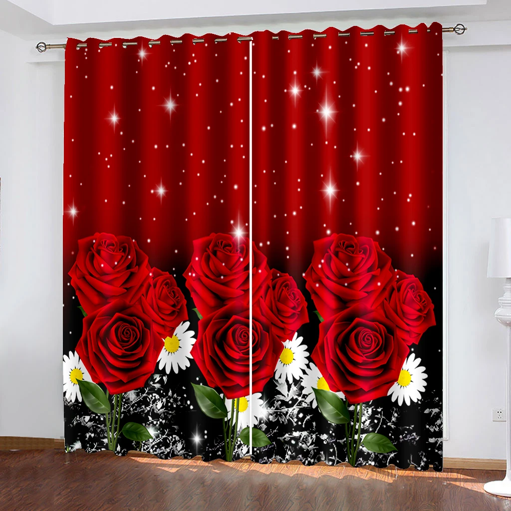 Vintage Red Rose Flower Print Curtains, Rod Pocket Curtains, Suitable For Bedroom, Office, Kitchen, Living Room And Study Room
Vintage Red Rose Flower Print Curtains, Rod Pocket Curtains, Suitable For Bedroom, Office, Kitchen, Living Room And Study Room