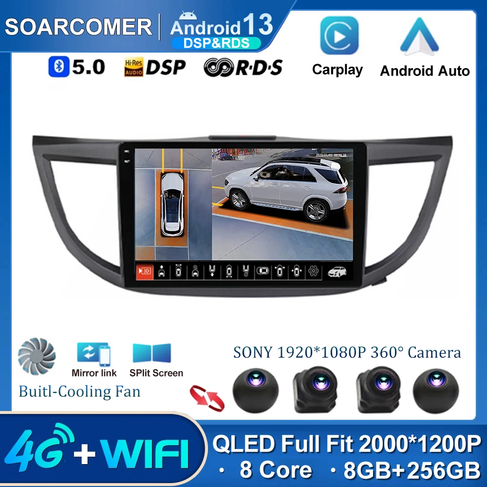 

Android 13 For Honda CRV CR-V 4 RM RE 2011 - 2018 Car Radio Multimedia Video Player Navigation Stereo GPS No 2Din 2 Din DVD