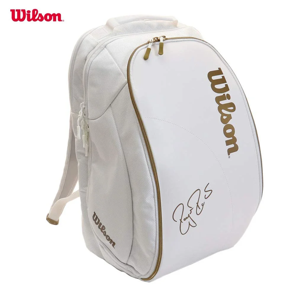 

Wilson Roger Federer DNA Tennis Backpack PU Design Racket Sport Tennis Bag Max For 3 Racquets with ‎Insulation Pocket