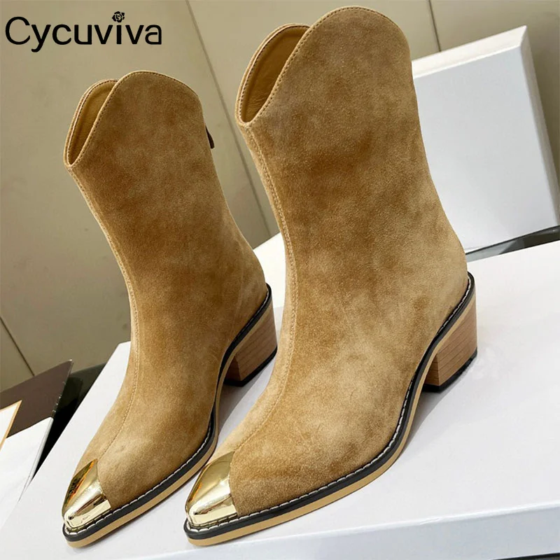 2022 Classic Suede Leather Ankle Chelsea Boots For Women Square High Heel Short Party Boots Women Autumn Brand Motorcycle Boots
2022 Classic Suede Leather Ankle Chelsea Boots For Women Square High Heel Short Party Boots Women Autumn Brand Motorcycle Boots