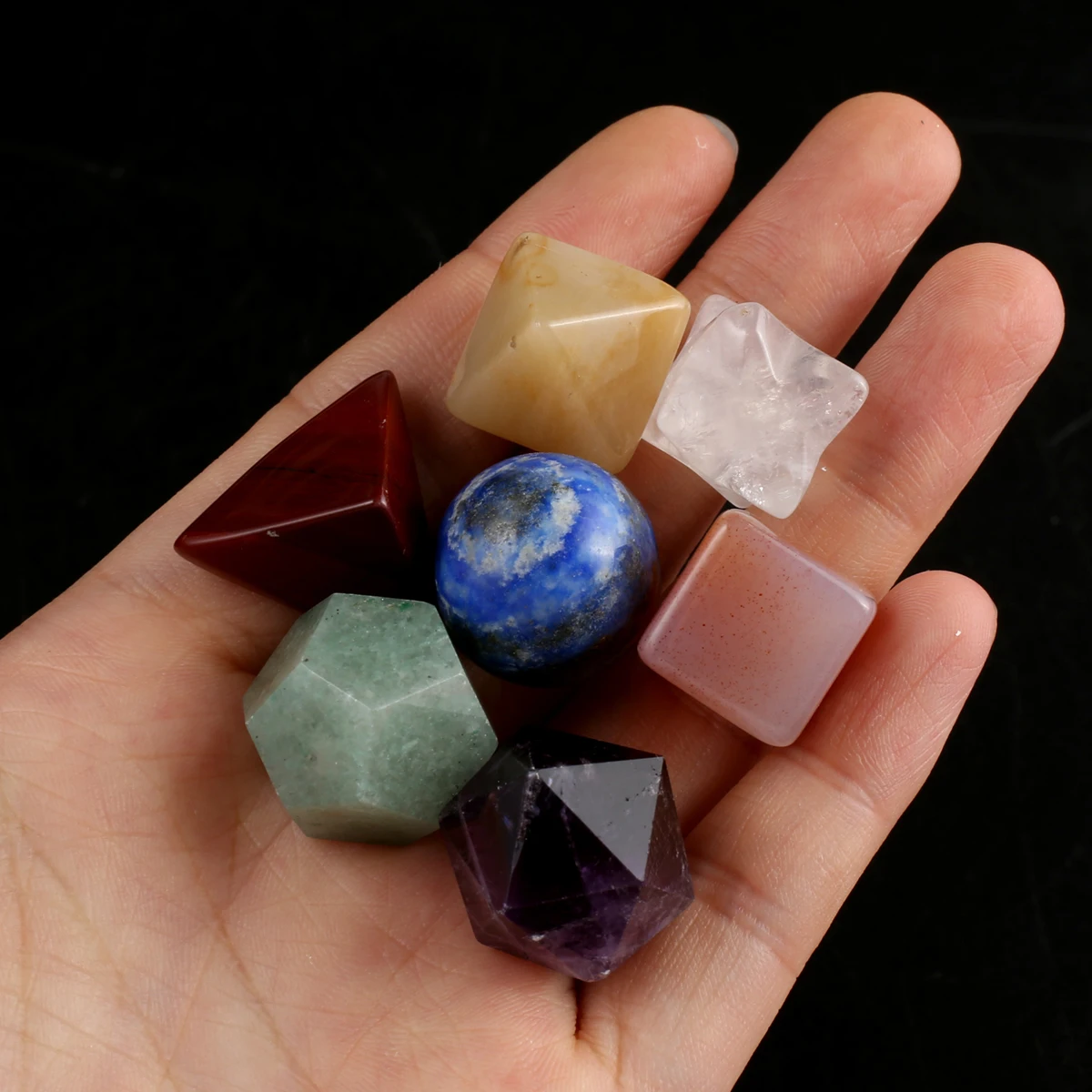 7PCS Set Natural Stone Geometric Shape Homewares Amethyst Rainbow Stone Rose Quartz Divination Stone Reiki Healing Decoration
7PCS Set Natural Stone Geometric Shape Homewares Amethyst Rainbow Stone Rose Quartz Divination Stone Reiki Healing Decoration