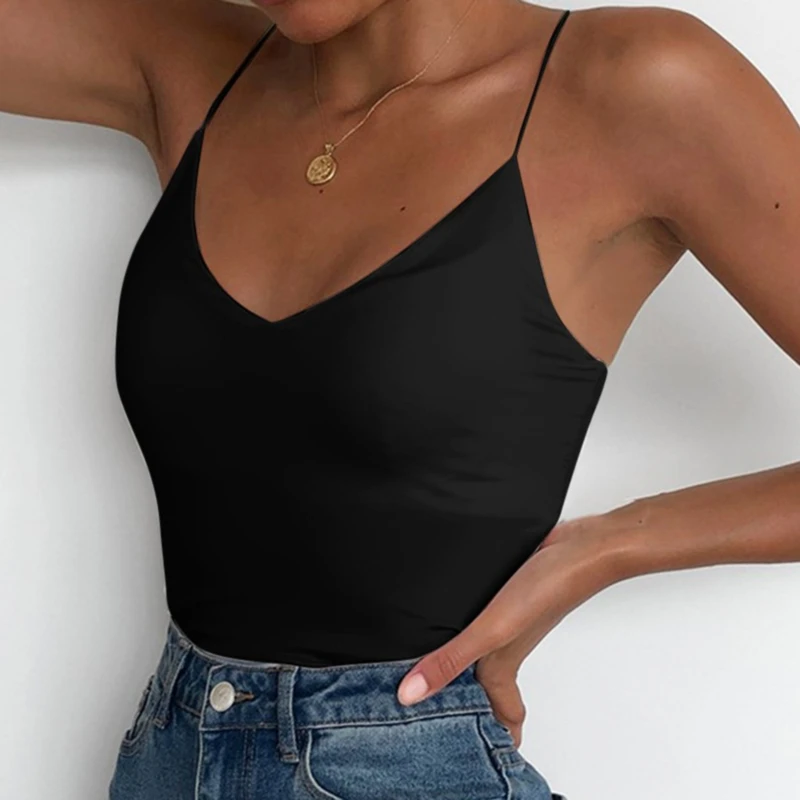 

Summer Sexy Tops Women Thin Wild Solid Camis Vest Tank Tops Female Strap Basic Tops Slim Sleeveless Camisole Top Women Clothing