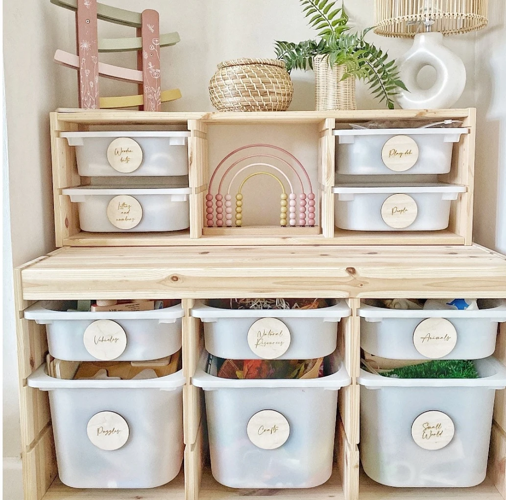 16pcs Personalized Wooden Storage Labels Nursery Decor, Custom Kids Storage Discs Playroom Discs Wooden Toy Box Tags
16pcs Personalized Wooden Storage Labels Nursery Decor, Custom Kids Storage Discs Playroom Discs Wooden Toy Box Tags