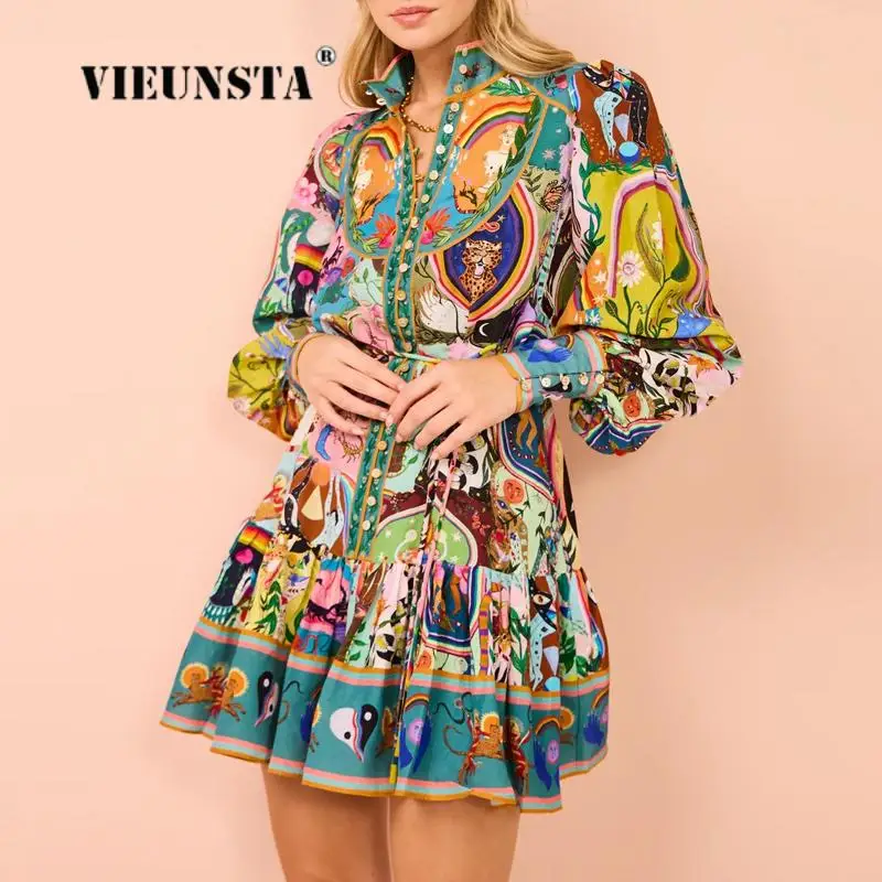 Fashion New Casual Elegant Bohemian Mini Dress Shirt Party Vacation Spring A-Line Vintage Printed Long Sleeve Women Short Dress
Fashion New Casual Elegant Bohemian Mini Dress Shirt Party Vacation Spring A-Line Vintage Printed Long Sleeve Women Short Dress
