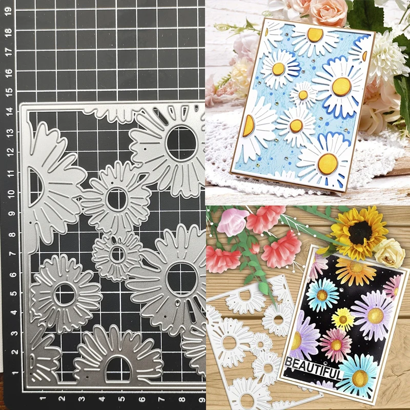 

Flowers Background Craft metal cutting dies cut die Scrapbook paper craft knife mould blade punch stencils dies