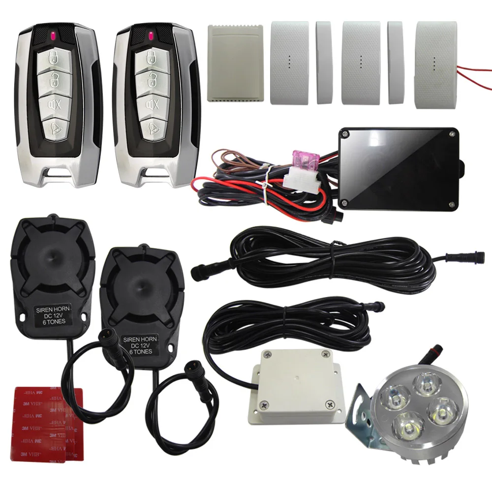 

Car Alarm System Truck Alarm Systems With Remote Start 12V-24V Dual Induction Spotlights Anti-stealing Oil System Kit 8171