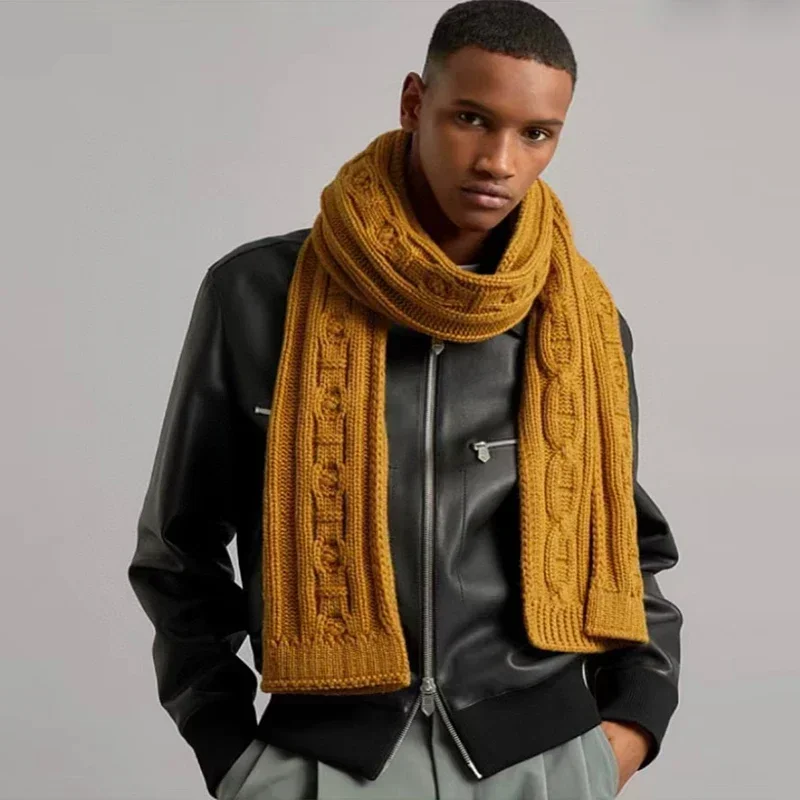 Luxury Men's Scarf H Brand Design Cashmere Scarf 180*30cm Hand Knitted Couple Scarves Winter Warm Wraps Women's Scarf Pashmina
Luxury Men's Scarf H Brand Design Cashmere Scarf 180*30cm Hand Knitted Couple Scarves Winter Warm Wraps Women's Scarf Pashmina