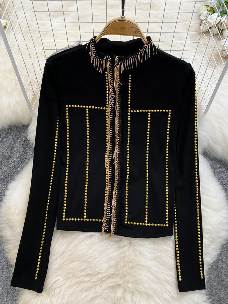 HIGH STREET Newest 2024 Designer Style Women's Round Neck Beaded Fringed Zippered Shirt
HIGH STREET Newest 2024 Designer Style Women's Round Neck Beaded Fringed Zippered Shirt