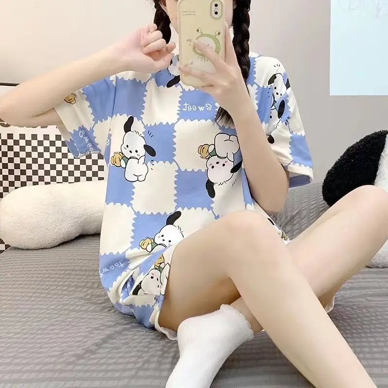 Cinnamoroll Anime Kawaii Sanrio Short Sleeve Pajamas Summer Cute Pochacco Ins Fashion Homewear Clothing Gifts for Girls
Cinnamoroll Anime Kawaii Sanrio Short Sleeve Pajamas Summer Cute Pochacco Ins Fashion Homewear Clothing Gifts for Girls