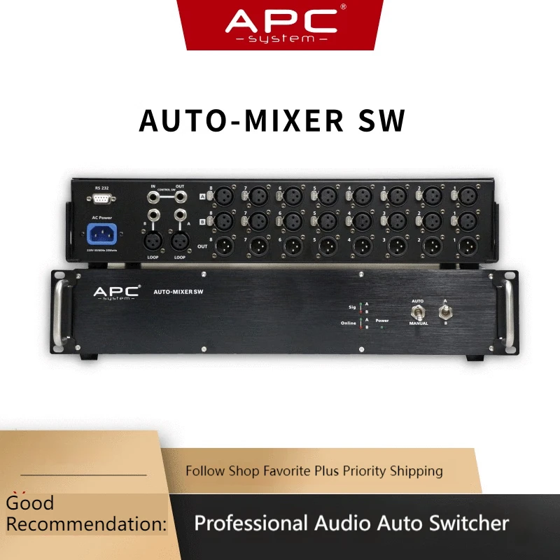 APC SYSTEM AUTO-MIXER SW Audio Automatic Switcher Professional Studio Bar Black
APC SYSTEM AUTO-MIXER SW Audio Automatic Switcher Professional Studio Bar Black