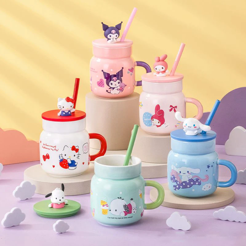 Kawaii Sanrio Anime Ceramic Cup Cute Hello Kitty Cinnamoroll Kuromi My Melody Ins Cartoon with Cover Straw Cup Gift for Children
Kawaii Sanrio Anime Ceramic Cup Cute Hello Kitty Cinnamoroll Kuromi My Melody Ins Cartoon with Cover Straw Cup Gift for Children
