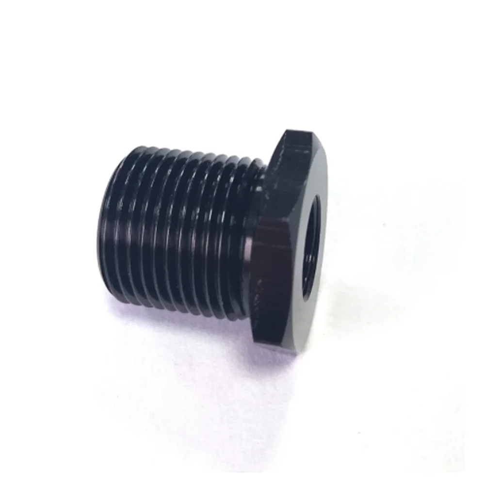 

1PCS Black Steel Automotive Hexgaon Head Threaded Oil Filter Adapter Inside 1/2-28 To Outsid 3/4-16 Joint HJ