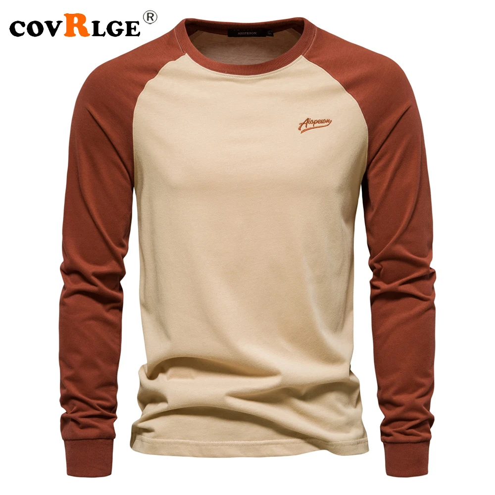 Covrlge Men's T-shirts 100% Cotton Long Sleeve O-neck Pactwork Casual T shirts for Men New Spring Designer Tees Men Clothing
Covrlge Men's T-shirts 100% Cotton Long Sleeve O-neck Pactwork Casual T shirts for Men New Spring Designer Tees Men Clothing