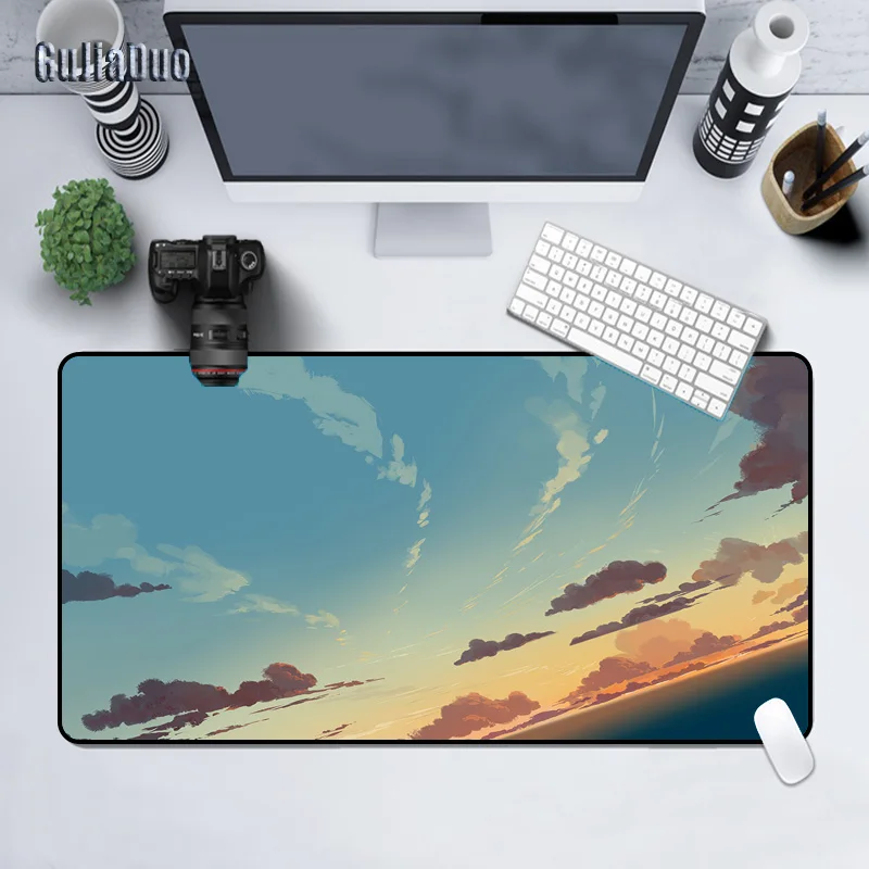 

GuJiaDuo Minimalism Comic Scenery Mouse Pad XXL Anti-slip Waterproof Notebook Keyboard Desk Mat Gamer Cabinet Anime Mousepad Rug