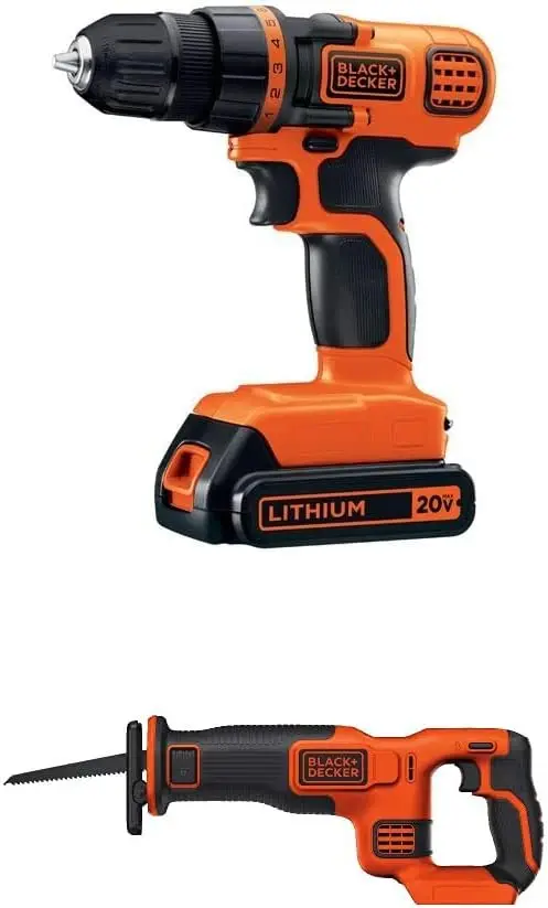 BLACK+DECKER BDCR20B 20V Max Lithium Bare Reciprocating Saw with BLACK+DECKER LDX120C 20V MAX Lithium Ion Drill / Driver
BLACK+DECKER BDCR20B 20V Max Lithium Bare Reciprocating Saw with BLACK+DECKER LDX120C 20V MAX Lithium Ion Drill / Driver