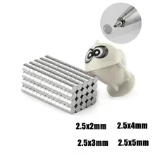 Super Strong Magnet 2.5x2/3/4/5mm Small Round Magnets High Temperature NdFeB Powerful Magnetic N35 Rare Earth Neodymium Magnet