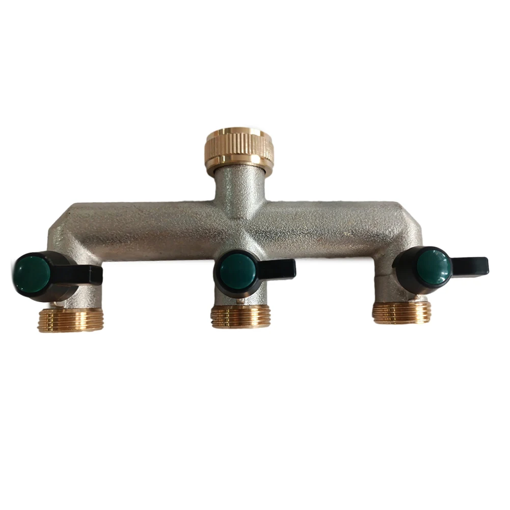 

Garden Hose Tap Splitter Brass 3/4" 3 Way Hose Diverter Faucet Connection With 3 On/Off Valve Garden Irrigation Watering Supply