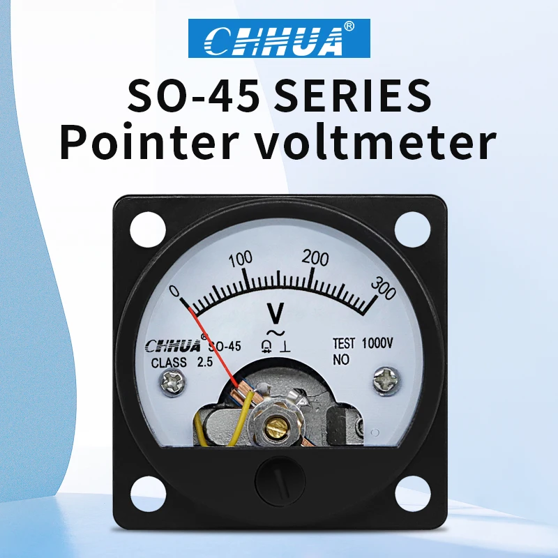 

SO-45 AC Analog Voltmeter 5V 10V 15V 20V 30V 50V 100V 150V 200V 250V 300V 400V 450V 500V 600V Voltage Meter