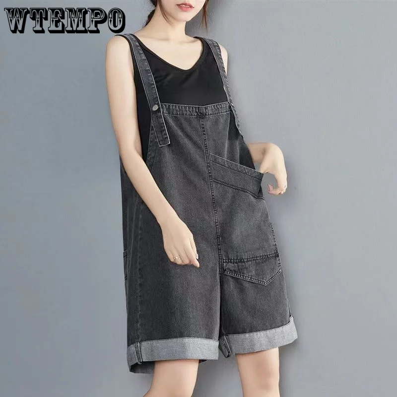 WTEMPO Denim Strap Pants Women Loose Wide Leg Pants Fashion Strap Style One Piece Shorts StreetWear College Style Female Shorts
WTEMPO Denim Strap Pants Women Loose Wide Leg Pants Fashion Strap Style One Piece Shorts StreetWear College Style Female Shorts