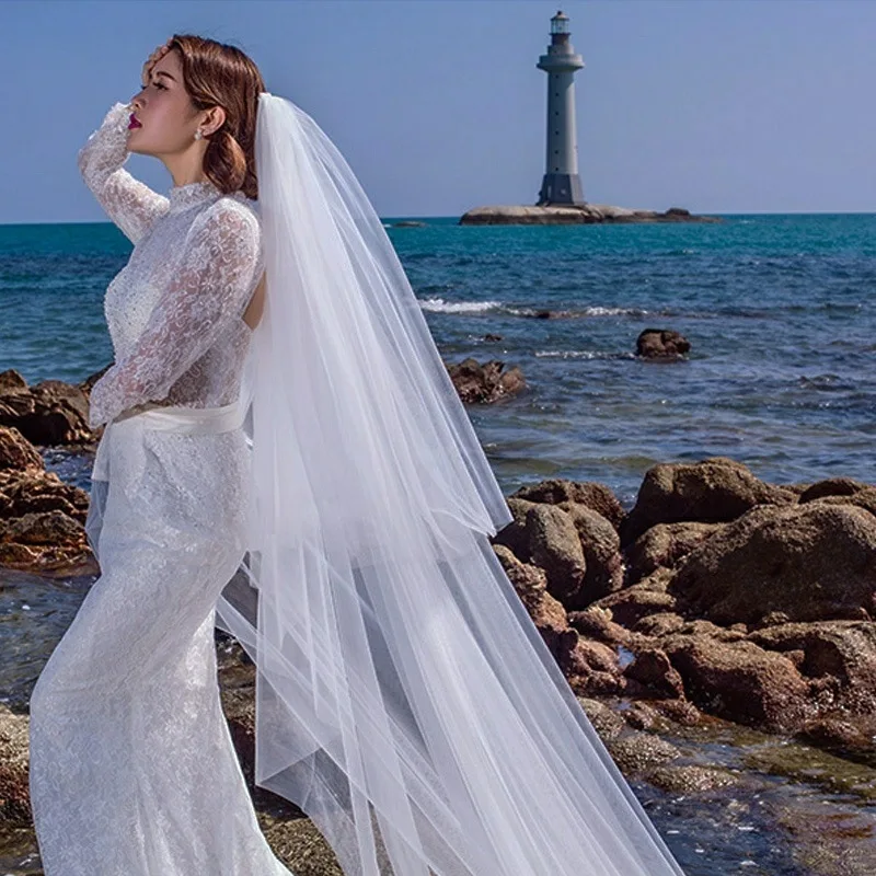 Long veil trailing new shiny bride's main wedding dress multi-layer champagne Xiansen series double-layer with hair comb to cove
Long veil trailing new shiny bride's main wedding dress multi-layer champagne Xiansen series double-layer with hair comb to cove