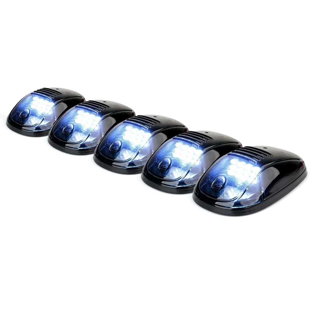 12 LED White Cab Roof Top Marker Running Clearance Light for Ford Dodge Ram Toyota Trucks SUV POV Pickup, Black 5 PCS
12 LED White Cab Roof Top Marker Running Clearance Light for Ford Dodge Ram Toyota Trucks SUV POV Pickup, Black 5 PCS
