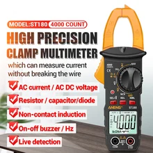 ST180 Digital Clamp Meter Ammeter Voltage Tester Multimeter Car Amp Hz Capacitance NCV Ohm Test Digital Multimeter
ST180 Digital Clamp Meter Ammeter Voltage Tester Multimeter Car Amp Hz Capacitance NCV Ohm Test Digital Multimeter
