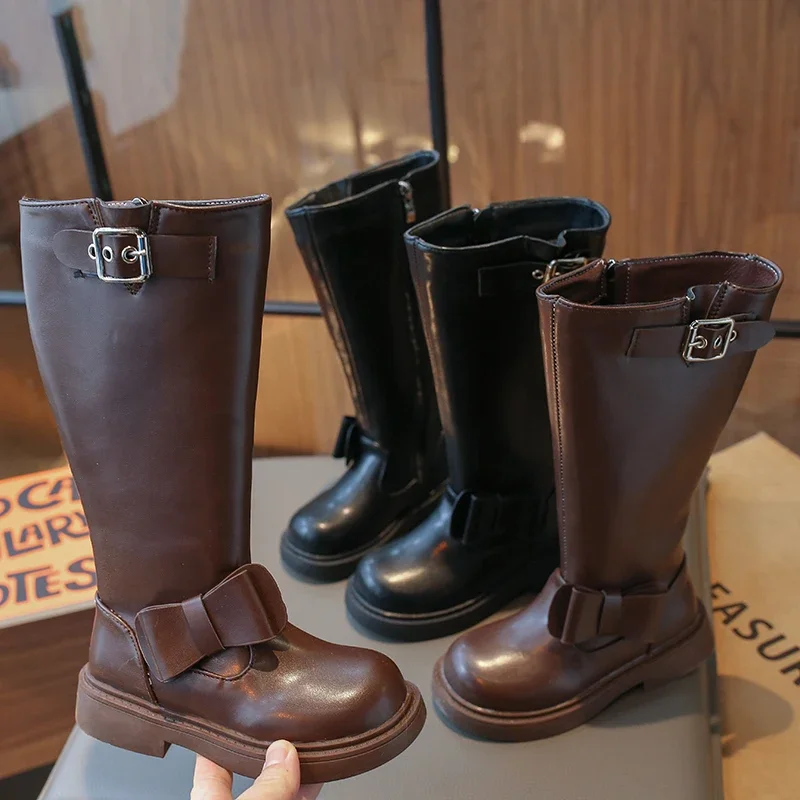 26-36 Girls Long Boots Pu Leather Bowtie Chunky Fashion Children Winter Boot Warm Bowknot Round Toe Knee-high Kids Shoes Black
26-36 Girls Long Boots Pu Leather Bowtie Chunky Fashion Children Winter Boot Warm Bowknot Round Toe Knee-high Kids Shoes Black