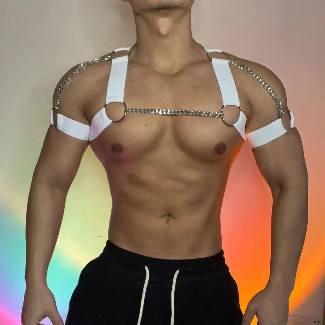 Nightclub Bar Male Singer DJ Elastic Bandage Men's Sexy Chest Straps Party WP Show Wear
Nightclub Bar Male Singer DJ Elastic Bandage Men's Sexy Chest Straps Party WP Show Wear