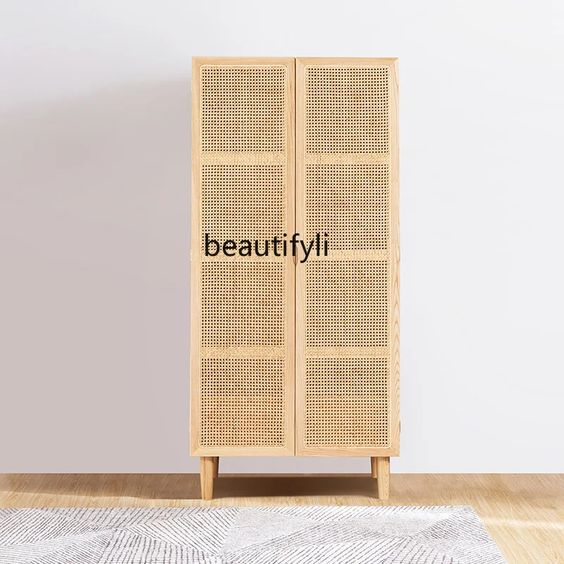 Nordic Solid Wood Simplicity Wardrobe Japanese Rattan Double Door Combination Storage Cabinet
Nordic Solid Wood Simplicity Wardrobe Japanese Rattan Double Door Combination Storage Cabinet