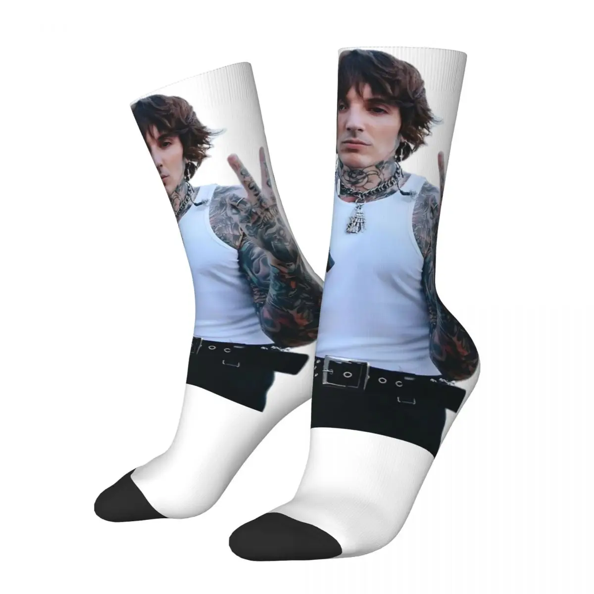 

Cool Unisex Oli Sykes Peace Signs Design Socks Funny Singer Accessories Soccer Socks Soft Best Gift Idea