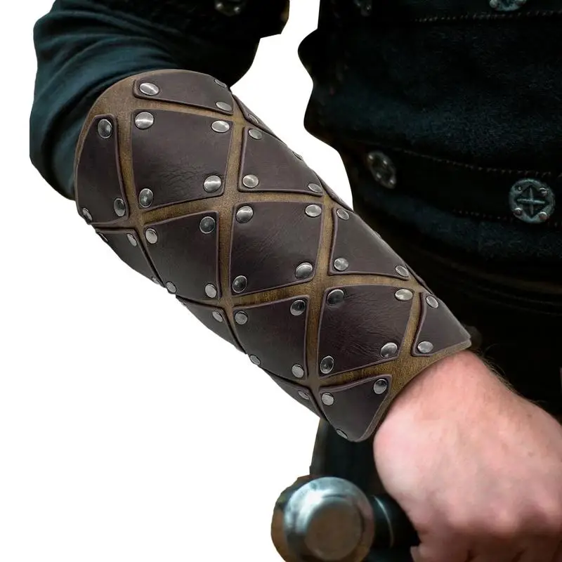 Renaissance Arm Cuffs PU Leather Renaissance Adjustable Arm Guards Rivets Vintage Arm Cuffs For Pirates Acrobats
Renaissance Arm Cuffs PU Leather Renaissance Adjustable Arm Guards Rivets Vintage Arm Cuffs For Pirates Acrobats