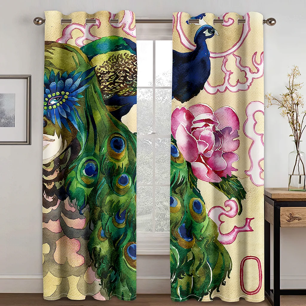 Custom Print Vintage Peacock Blue Luxury Flower Free Shipping 2 Pieces Thin Window Drape Curtain for Living Room Bedroom Decor
Custom Print Vintage Peacock Blue Luxury Flower Free Shipping 2 Pieces Thin Window Drape Curtain for Living Room Bedroom Decor