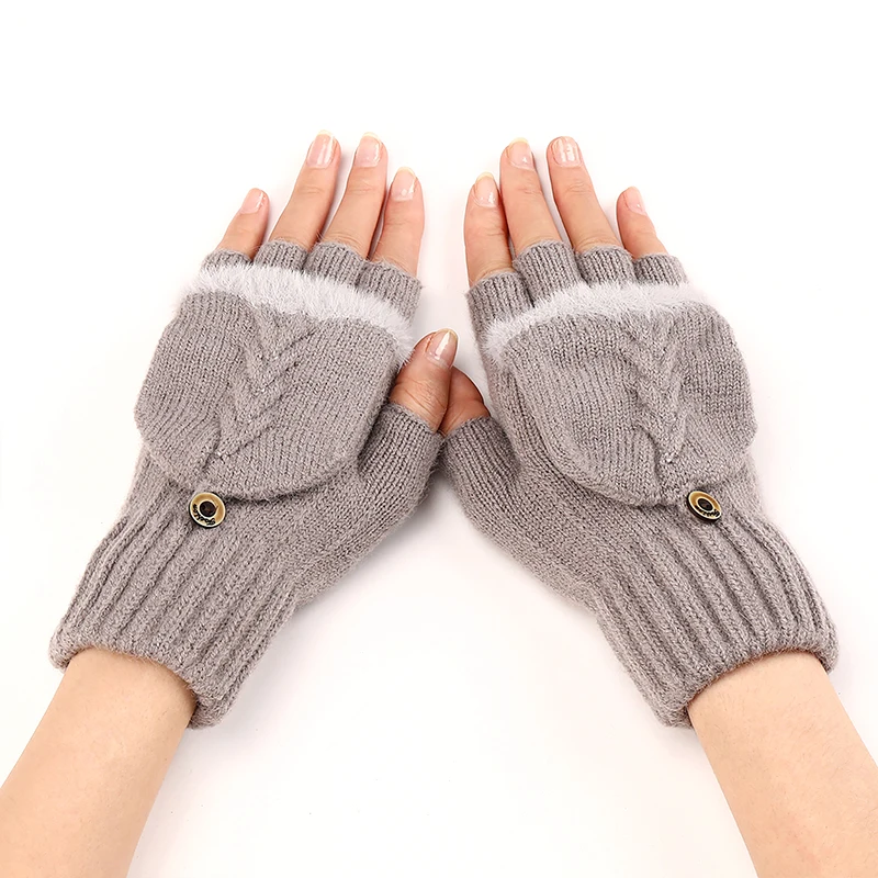 Winter Gloves Knitting Mittens Boys Girls Dual-use Thickening Wool Gloves Knitted Flip Fingerless Gloves Students Warm Thick
Winter Gloves Knitting Mittens Boys Girls Dual-use Thickening Wool Gloves Knitted Flip Fingerless Gloves Students Warm Thick