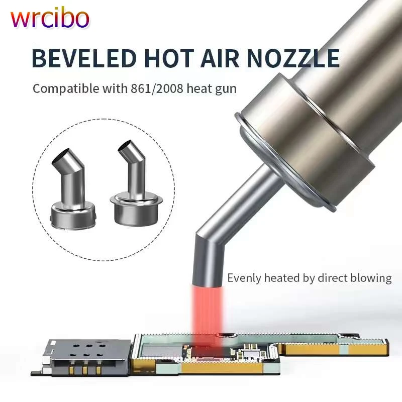 Wrcibo 45° Beveled Curved Heat Gun Nozzle Sleeve For Quick 861/2008/850 Soldering Station Replacement Tips Mouth Parts
Wrcibo 45° Beveled Curved Heat Gun Nozzle Sleeve For Quick 861/2008/850 Soldering Station Replacement Tips Mouth Parts
